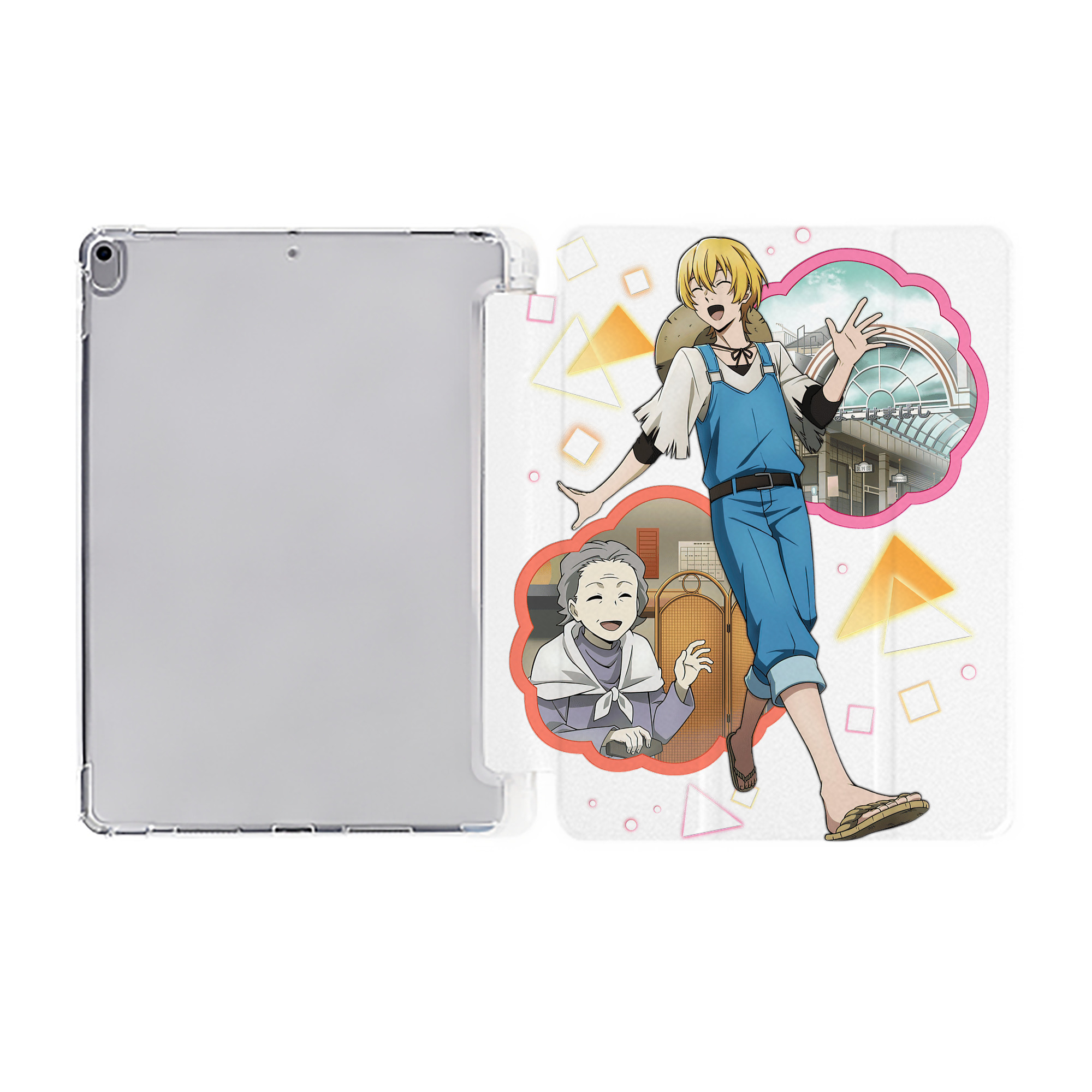 （画像用） 文豪ストレイドッグス Bungo Stray Dogs IPad ケース ペン収納付き 三つ折りスタンド PUレザー×シリコン 対応機種9.5/10.5/10.9インチ